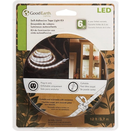 Good Earth Lighting 12 Ft. L. Plug-In White LED Under Cabinet Tape Light AC1067-WHG-12LF0-G